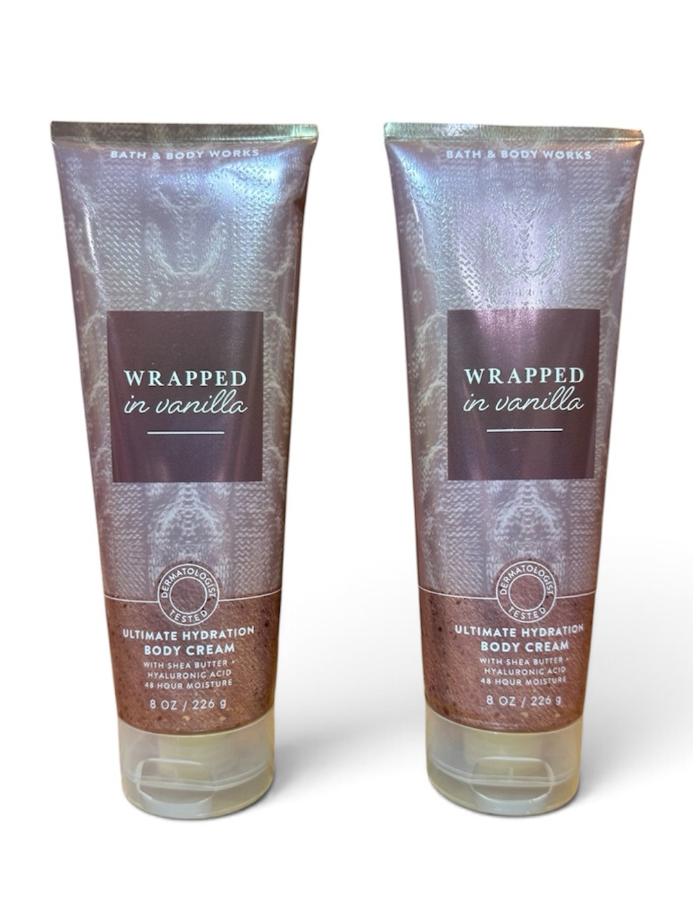 Bath & Body Works Wrapped in Vanilla Body Cream 8 oz Lot of 2 NEW